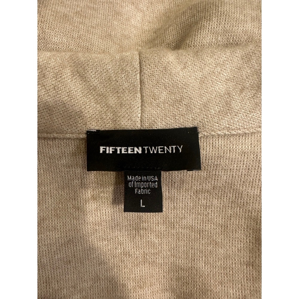 Fifteen Twenty Womens Cardigan Sweater Oatmeal Large Coastal Loungewear Cozycore - Picture 2 of 5
